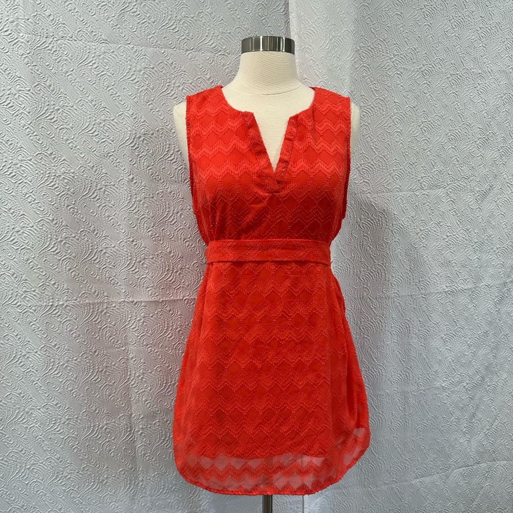 Skies are Blue Coral Orange Maternity Sleeveless Top Size Large